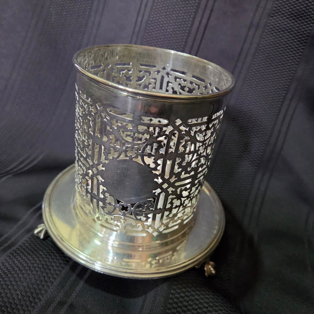 Mappin & Webb Princes Plate Jelly Jar Base W8239 Silver Plate Claw Feet 4in